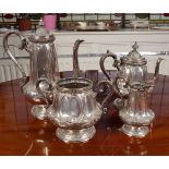 19TH-CENTURY FRENCH SILVER-PLATED TEA AND COFFEE SERVICE