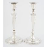PAIR OF TIFFANY SILVER CANDLESTICKS