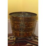 LARGE 19TH-CENTURY BRASS LOG BARREL