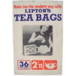 LIPTON'S TEA BAGS ORIGINAL VINTAGE POSTER