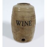 19TH/EARLY 20TH-CENTURY STONEWARE WINE BARREL