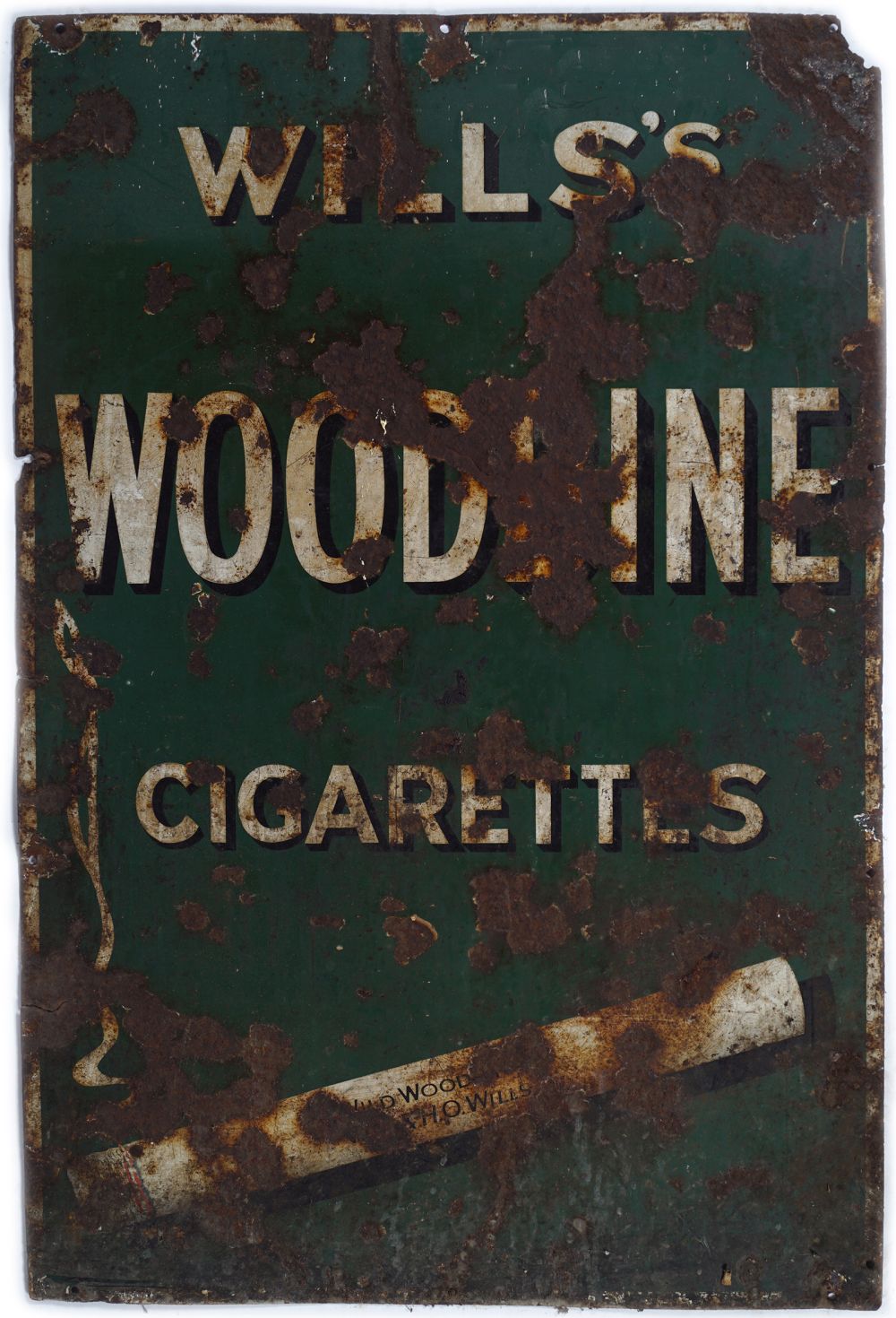 WILLS'S WOODBINE CIGARETTES SIGN