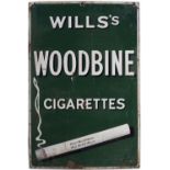 WILLS'S WOODBINE CIGARETTES ORIGINAL SIGN