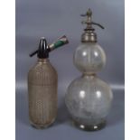 2 ANTIQUE GLASS SYPHONS