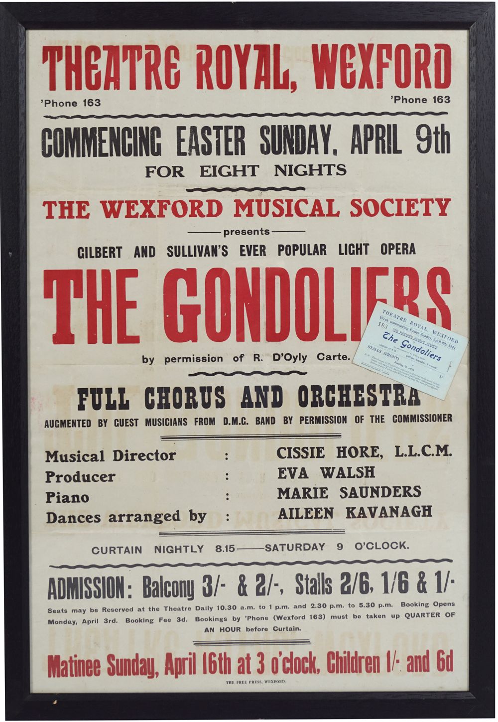 THEATRE ROYAL, WEXFORD ORIGINAL POSTER