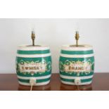 VICTORIAN PORCELAIN WHISKEY AND BRANDY BARRELS