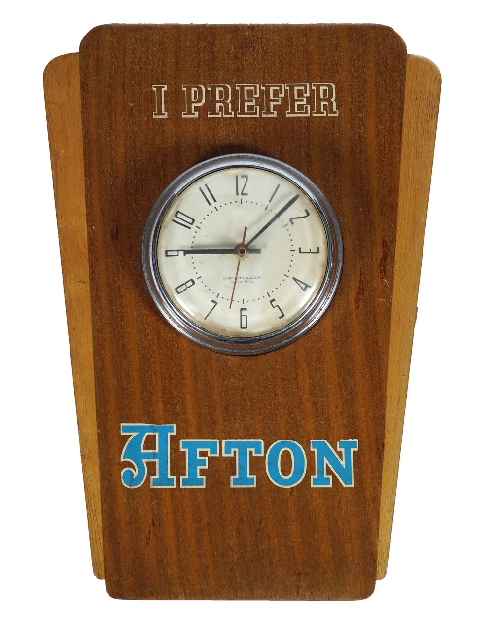 I PREFER AFTON ADVERTISING CLOCK