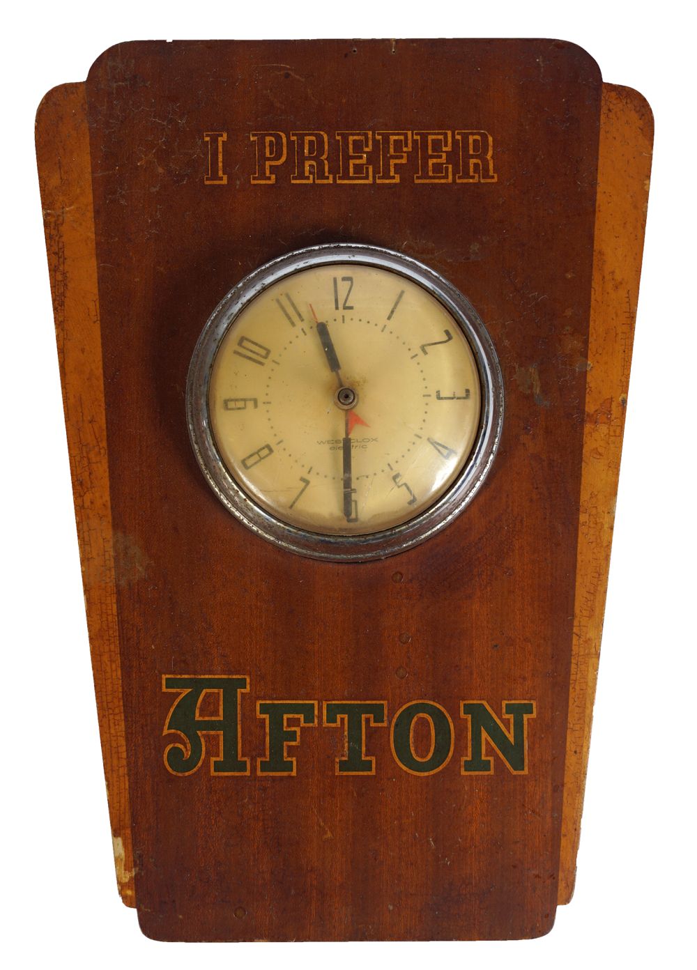 I PREFER AFTON ADVERTISING CLOCK