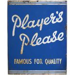 PLAYER'S PLEASE ENAMELLED SIGN
