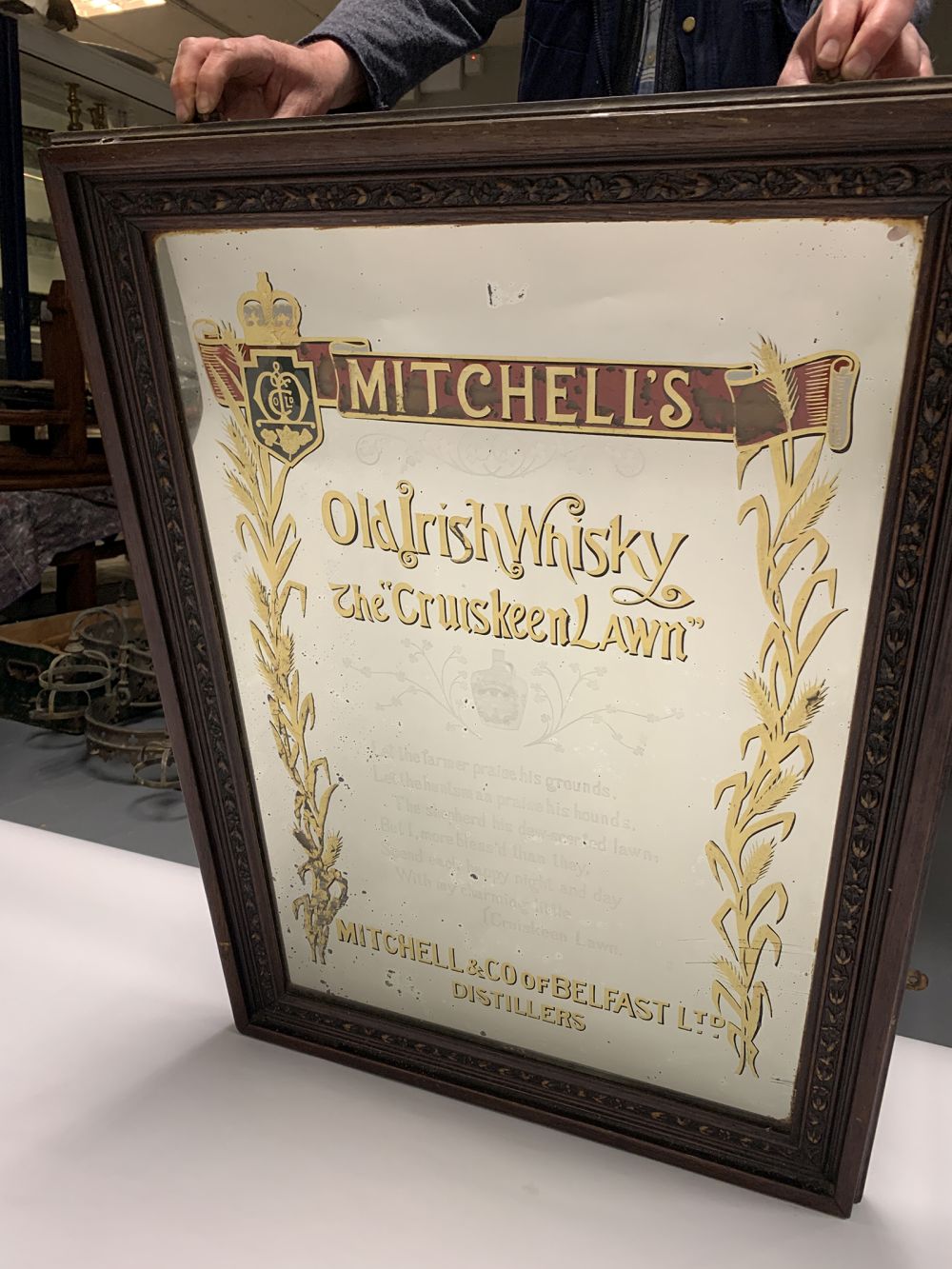 MITCHELL'S OLD IRISH WHISKY ADVERTISING MIRROR - Image 2 of 2