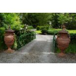 PAIR OF LARGE TERRACOTTA ESTATE URNS