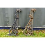 PAIR OF 19TH-CENTURY CAST IRON BRACKETS