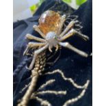 18 CT. YELLOW GOLD SPIDER BROOCH