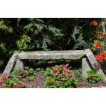 GRANITE CUT STONE GARDEN BENCH