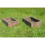 TWO 19TH-CENTURY TERRACOTTA HORSE FEEDING TROUGHS