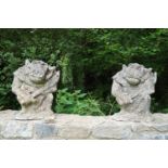 2 COMPOSITE STONE GARDEN SCULPTURES