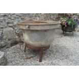 LARGE CAST IRON FAMINE POT