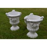 PAIR OF STONE PLANTERS