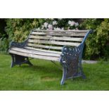 19TH-CENTURY DUBLIN CAST IRON PARK BENCH