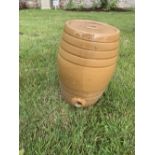 GLAZED POTTERY WHISKEY BARREL