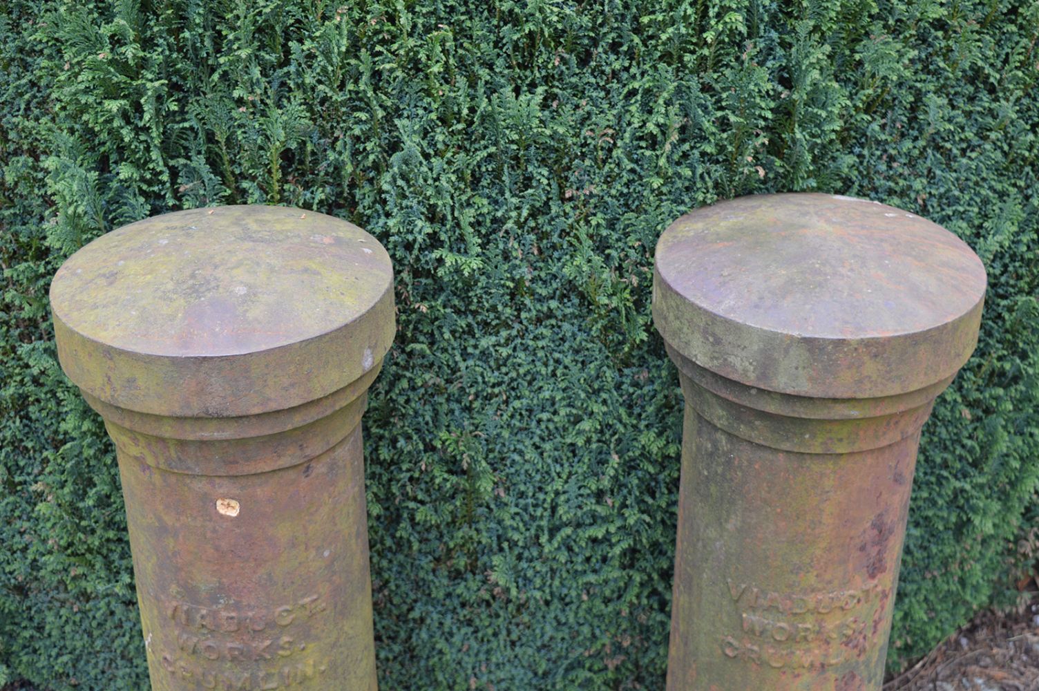 PAIR OF 19TH-CENTURY SHIPYARD CAST IRON BOLLARDS - Image 4 of 4