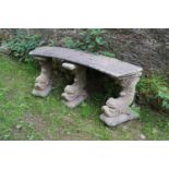 MOULDED STONE GARDEN BENCH