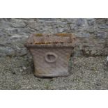 PAIR OF MOULDED STONE PLANTERS