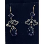 AMETHYST AND DIAMOND DROP EARRINGS