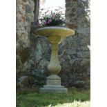 MOULDED STONE BIRDBATH