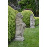 PAIR OF STONE GARDEN SCULPTURES