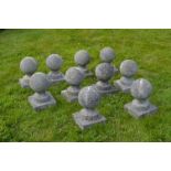 LOT OF 10 MOULDED STONE FINIALS
