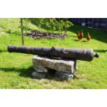 17th/18TH-CENTURY CAST IRON CANON