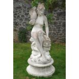 LARGE MOULDED STONE GARDEN SCULPTURE