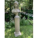 ART NOUVEAU STYLE MOULDED STONE BUST