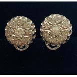 18CT. WHITE GOLD ANTIQUE DIAMOND CLUSTER EARRINGS