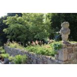 PAIR OF SCULPTED SANDSTONE GARDEN FINIALS