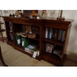 19TH-CENTURY WALNUT BREAKFRONT OPEN BOOKCASE