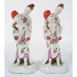 PAIR OF CHINESE QING FAMILLE ROSE FIGURAL GROUPS