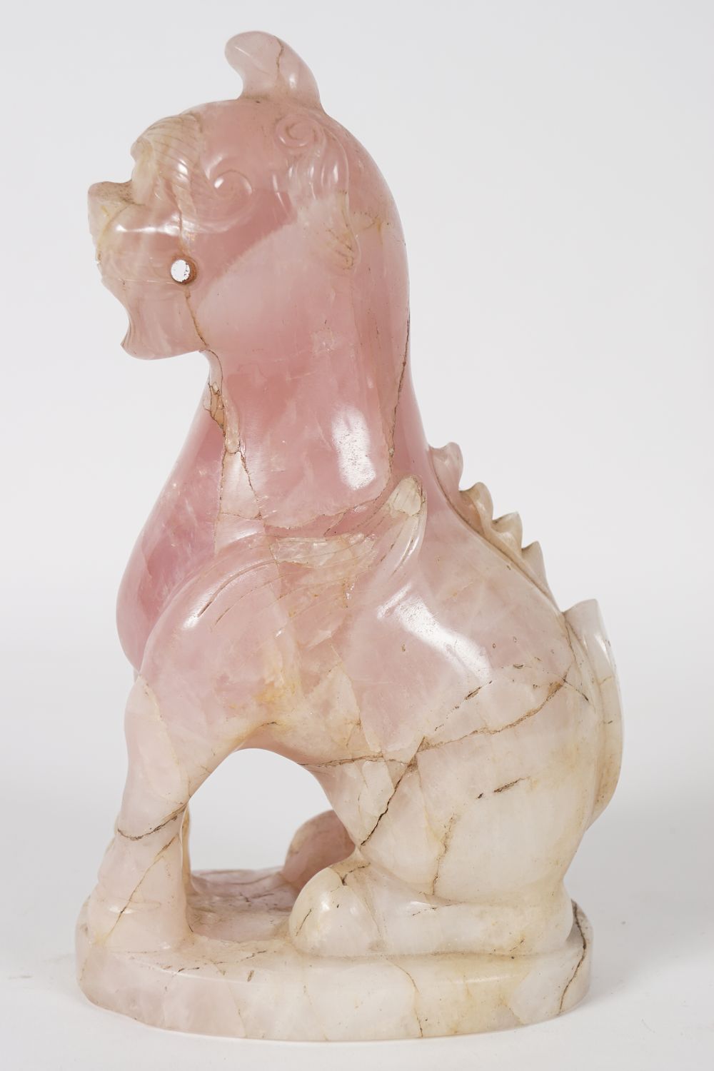 19TH-CENTURY CHINESE ROSE CRYSTAL FOO DOG - Bild 3 aus 7