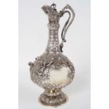 19TH-CENTURY SILVER CLARET JUG