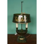 FRENCH GREEN TOLEWARE LAMP