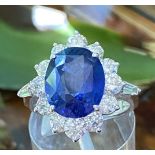 CEYLON SAPPHIRE AND DIAMOND RING