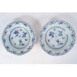 PAIR OF 18TH-CENTURY BLUE AND WHITE PLATES