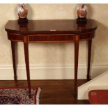 GEORGE III MAHOGANY AND SATINWOOD CARD TABLE