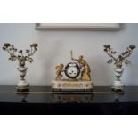 19TH-CENTURY FRENCH ORMOLU CLOCK GARNITURE