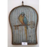 PAIR OF WALL MOUNTED BRASS BIRD CAGES