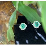 COLUMBIAN EMERALD AND DIAMOND EARRINGS