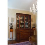 GEORGE III PERIOD MAHOGANY BREAKFRONT BOOKCASE