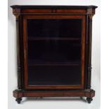 PAIR OF VICTORIAN EBONISED & INLAID SIDE CABINETS