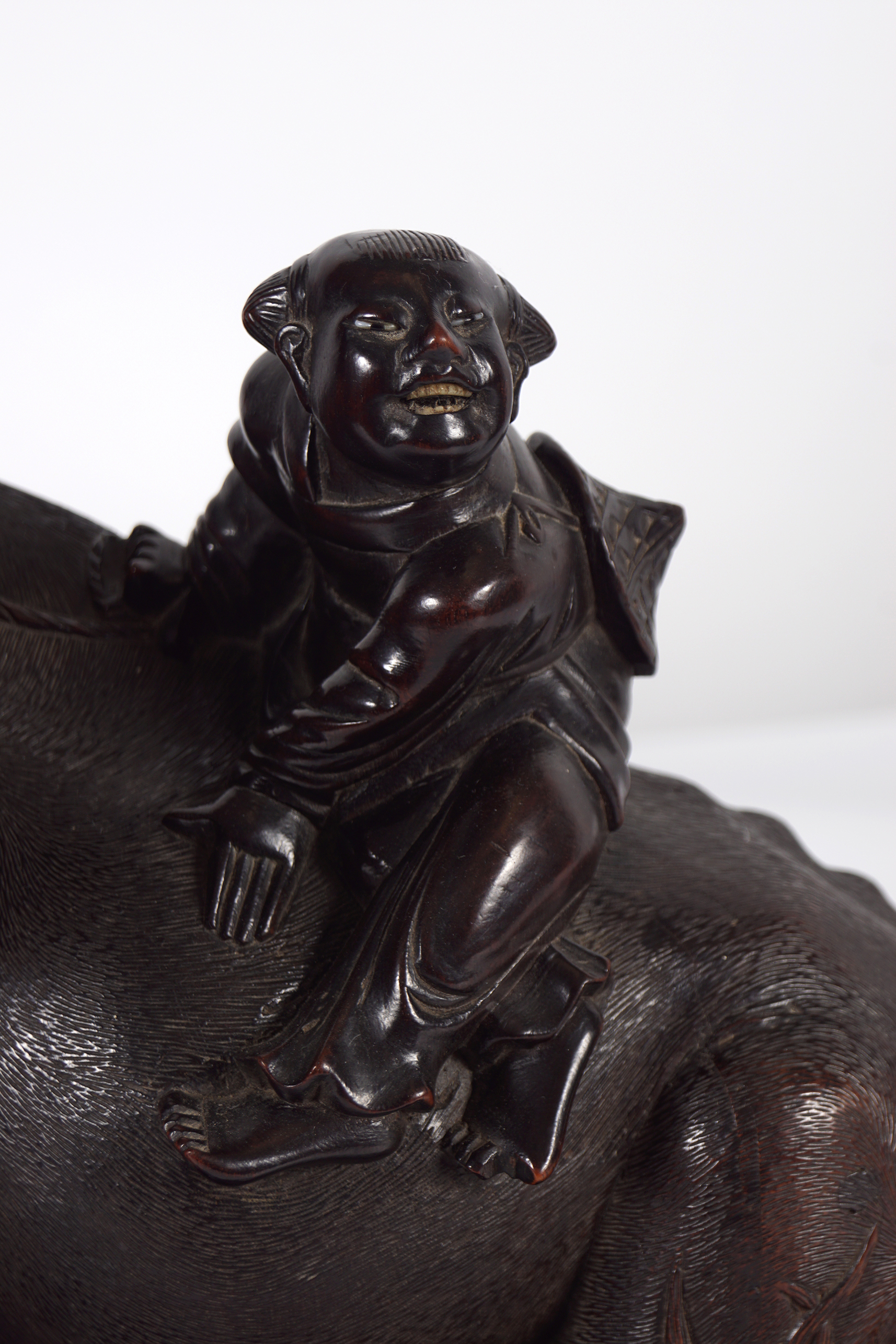 19TH-CENTURY CHINESE CARVED WOODEN SCULPTURE - Image 3 of 3